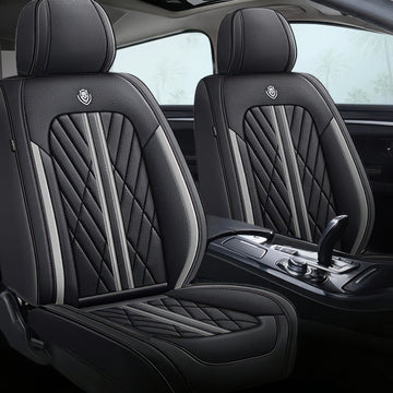 Waterproof Leather Seat Covers For Cars-Black Gray