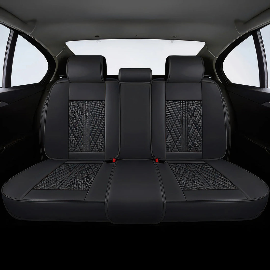 Waterproof Leather Seat Covers For Cars-Black Gray